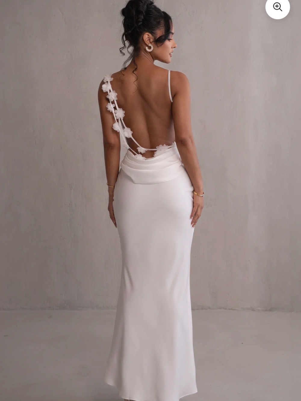 JLUXLABEL White Cowl Neck Slip Wedding Gown - Picture 3 of 7